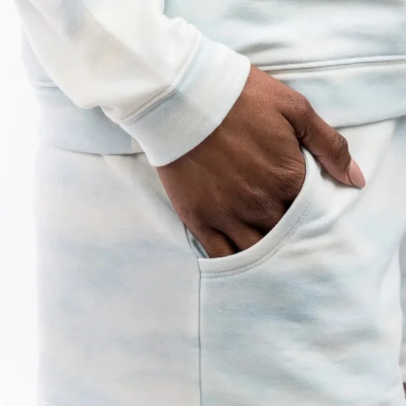 Rachel Parcell Lounge Set Fleece Joggers Crewneck Sweatshirt Blue Cloud - Picture 8 of 10